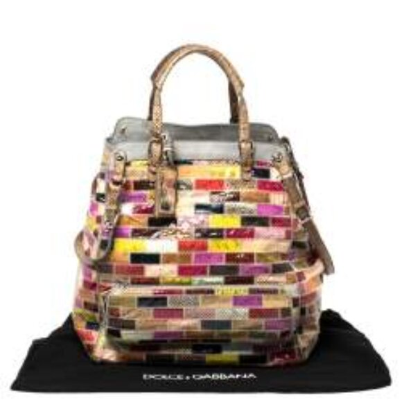 Dolce & Gabbana Runway Miss Pocket Patchwork Snakeskin North/South Bag - Picture 4 of 16